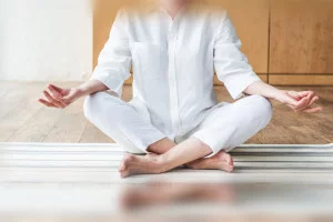 Lady doing Mindfulness at home