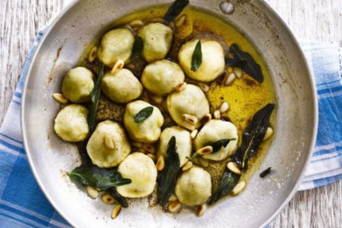 Nettle Spinach Gnudi with Sage Butter