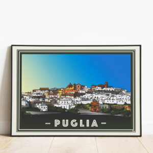 framed illustrated poster of Puglia