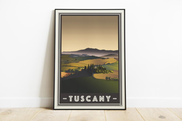 Poster of Tuscany in a frame