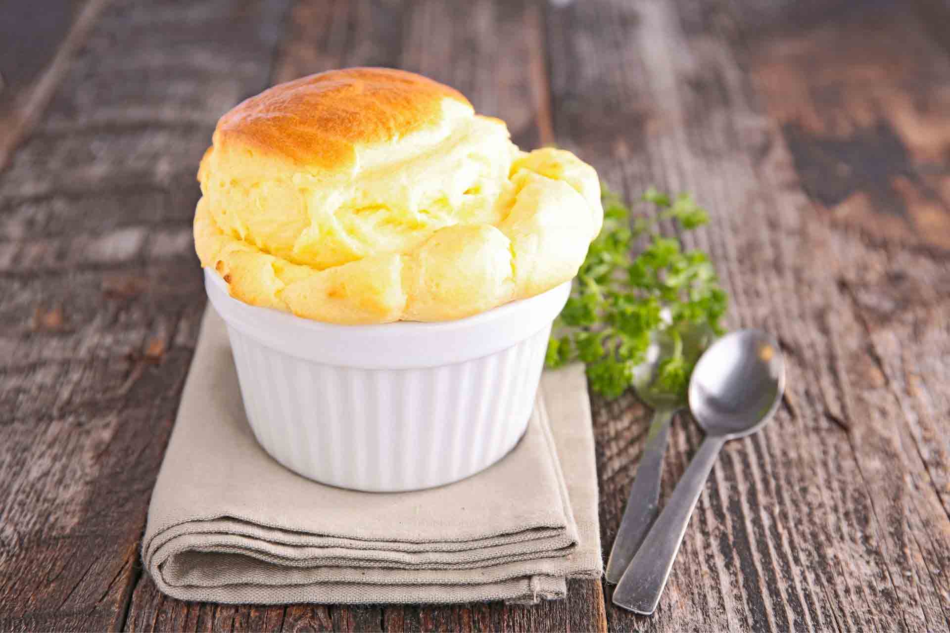 Twice baked haddock and cheese souffle